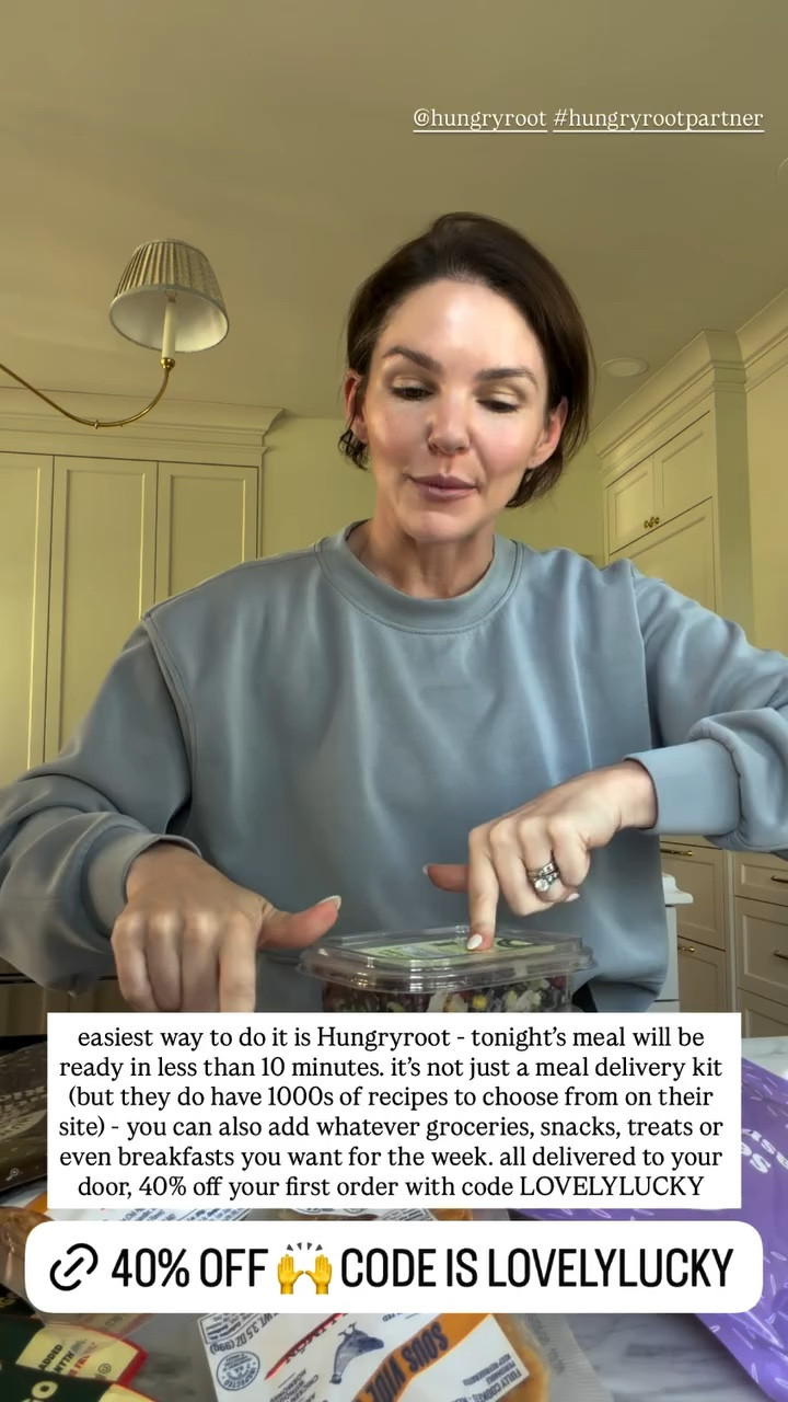 easiest way to do it is Hungryroot - tonight’s meal will be ready in less than 10 minutes. it’s not just a meal delivery kit (but they do have 1000s of recipes to choose from on their site) - you can also add whatever groceries, snacks, treats or even breakfasts you want for the week. all delivered to your door, 40% off your first order with code LOVELYLUCKY  @hungryroot #hungryrootpartner

#LTKstorytime #LTKfoodie #LTKmomlife