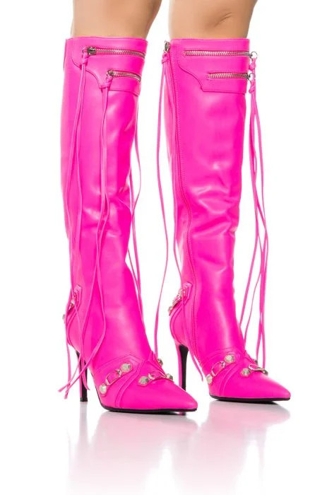 AZALEA WANG JUST FOR YOU STILETTO BOOT IN HOT PINK | AKIRA
