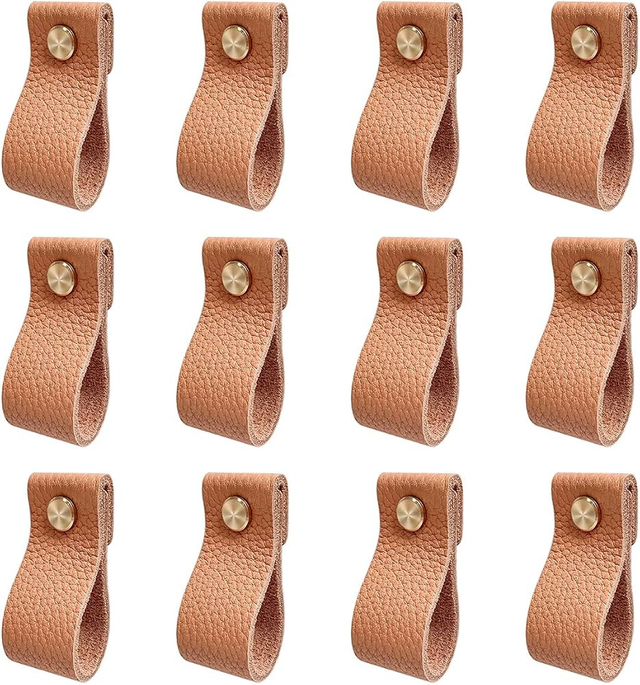 Hiili & Kaala Leather Knobs for Dresser Drawers, Dresser Pulls 12 Pack, Drawer Pulls and Knobs , ... | Amazon (US)