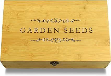 Cookbook People Garden Seeds Gardening Multikeep Box - Decorative Bamboo Wood Adjustable Organize... | Amazon (US)