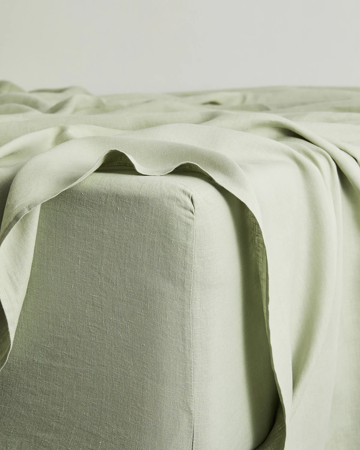 Sage 100% French Flax Linen Fitted Sheet | Bedthreads AU