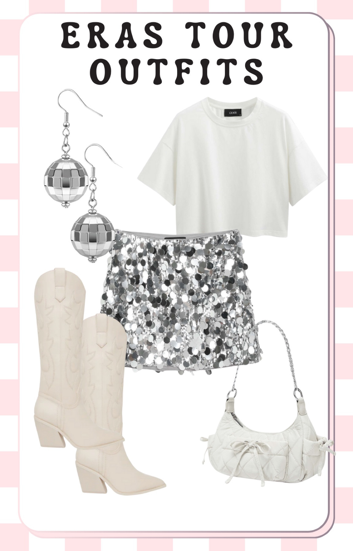 If I was going to the Eras Tour, this is what I would wear!! Mirrorball girlie at heart ✨🤍

#LTKStyleTip #LTKFindsUnder50 #LTKFindsUnder100