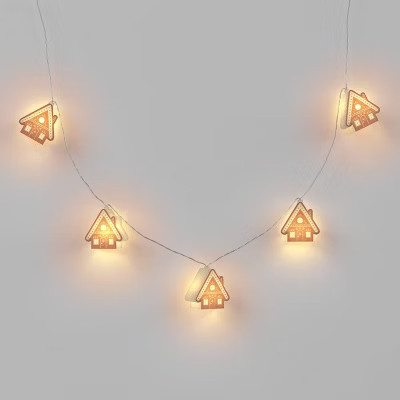 8ct LED Battery Operated Christmas Gingerbread Houses Novelty String Lights Warm White with Clear Wire - Wondershop™ | Target