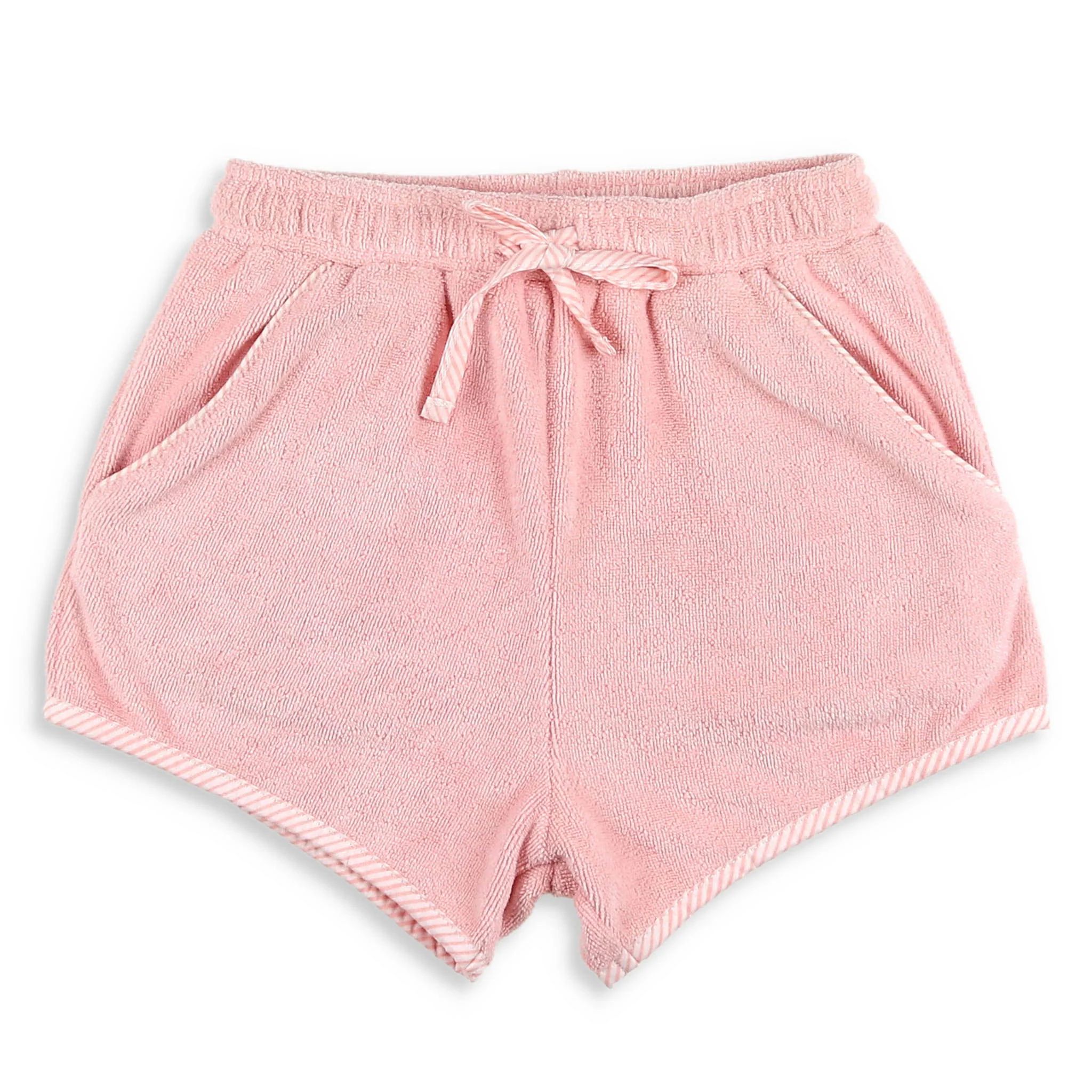 Girls Pink Terry Shorts - Shrimp and Grits Kids | Shrimp and Grits Kids