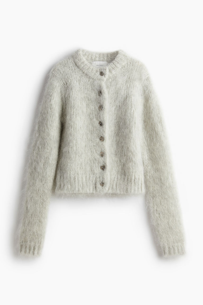 H & M - Mohair-Blend Cardigan - Gray | H&M (US + CA)
