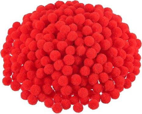 Blulu Pompoms for Craft Making and Hobby Supplies, 500 Pieces, 1.2 cm/ 0.5 Inch (Red) | Amazon (US)
