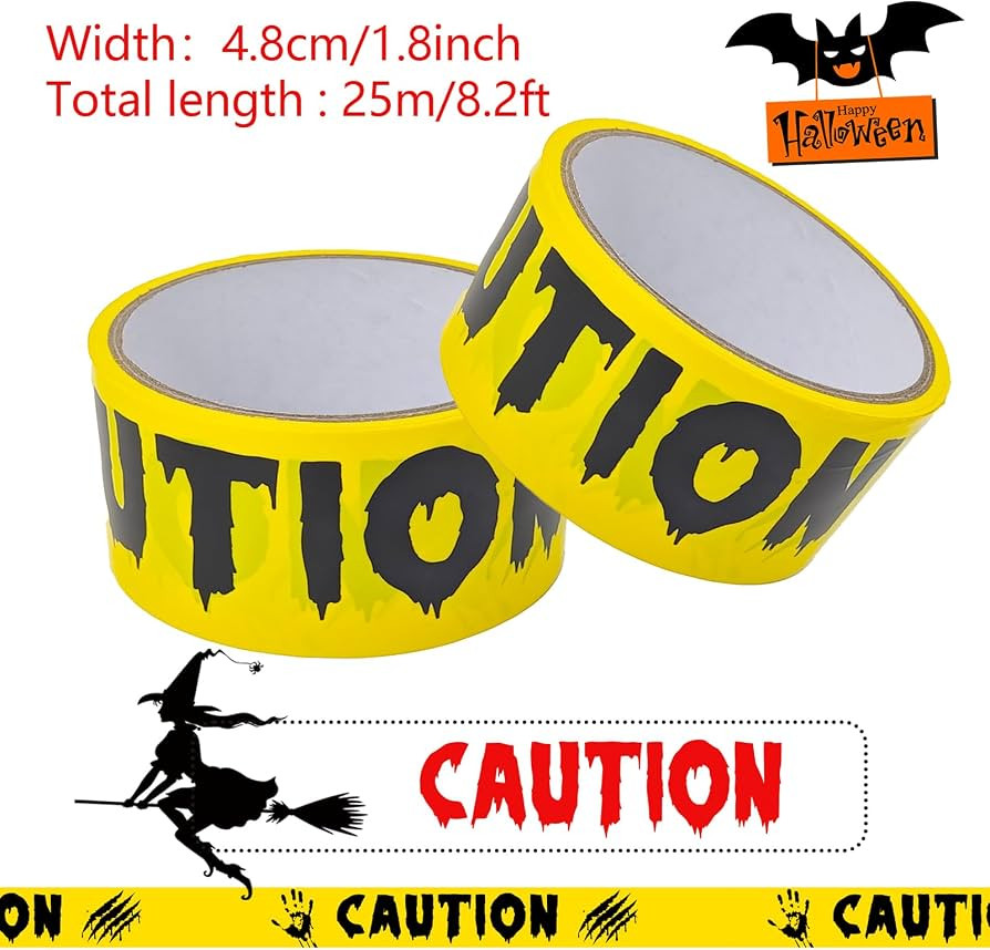 Halloween Decorations Caution Tape, 2Inch x 82Feet Yellow&Black Hazard Warning Tape for Spooky In... | Amazon (US)