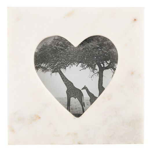 Square White Marble Heart Picture Frame by World Market | World Market