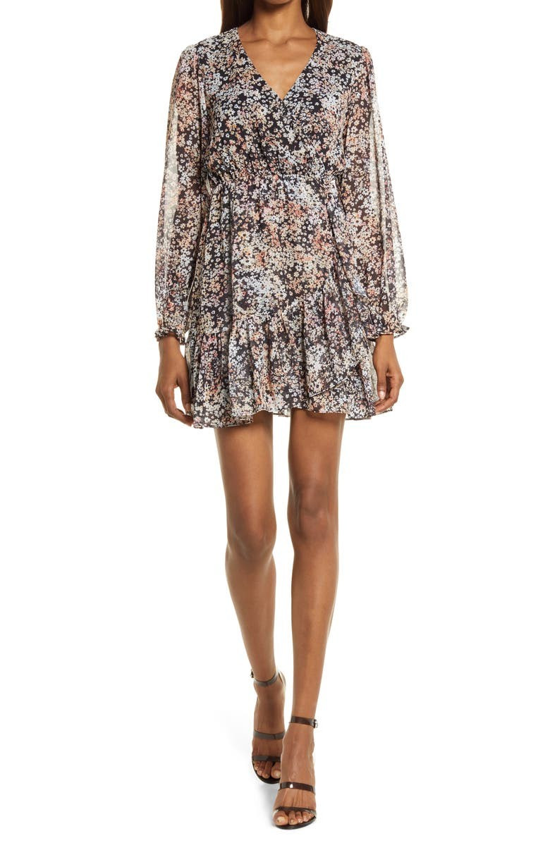 Floral Long Sleeve Chiffon Dress | Nordstrom | Nordstrom