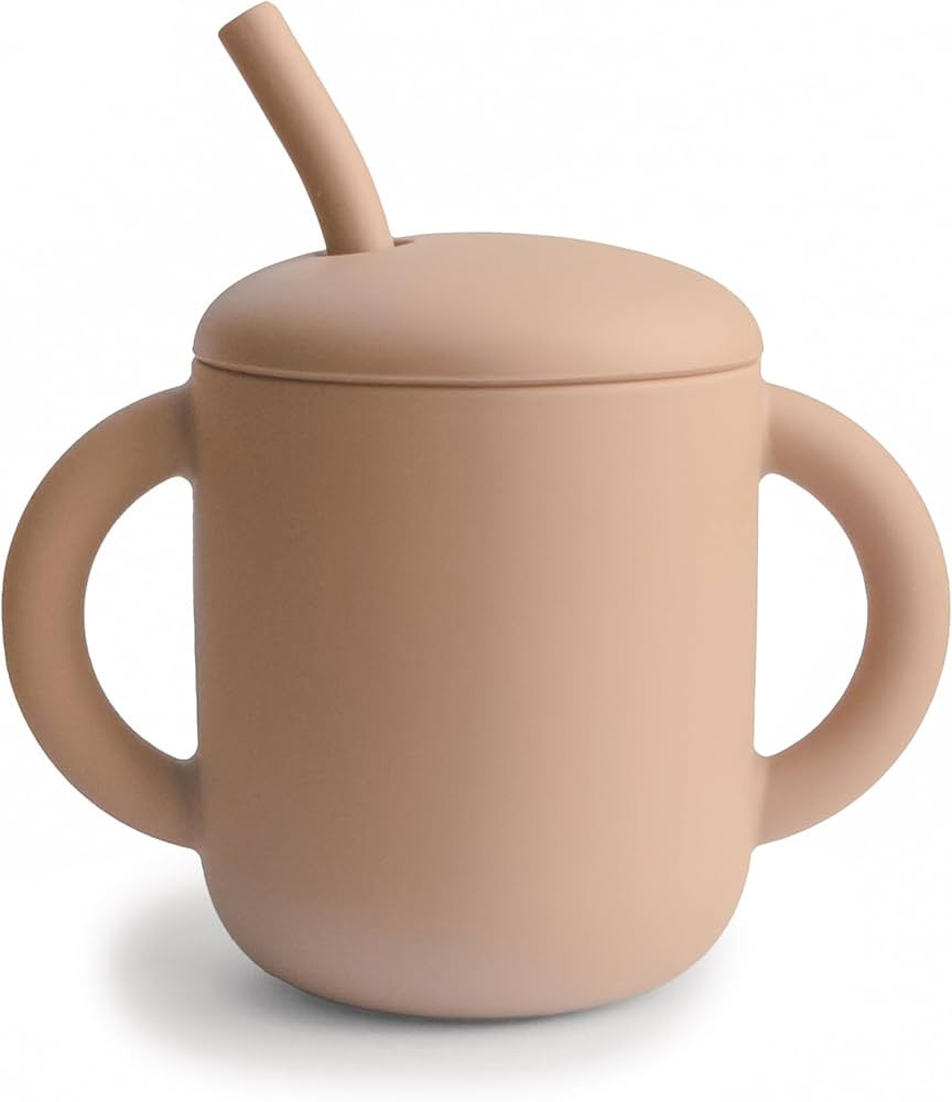 mushie 100% Silicone Training Cup & Straw for Toddlers | 6 Months+ (Natural) | Amazon (US)