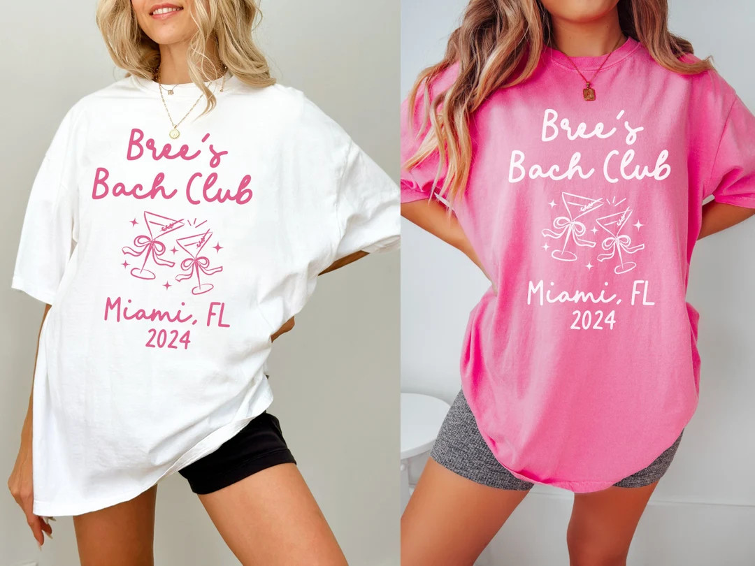 Custom Bachelorette Shirts Luxury Bachelorette Merch Coquette Martini With Bow Personalized Match... | Etsy (US)