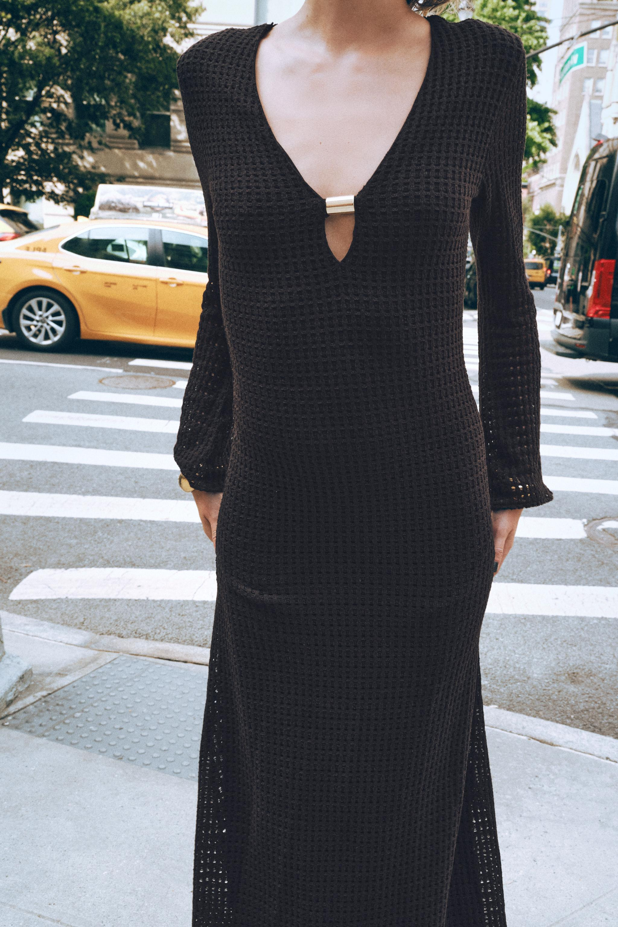 MIDI CROCHET DRESS WITH HARDWARE | Zara US