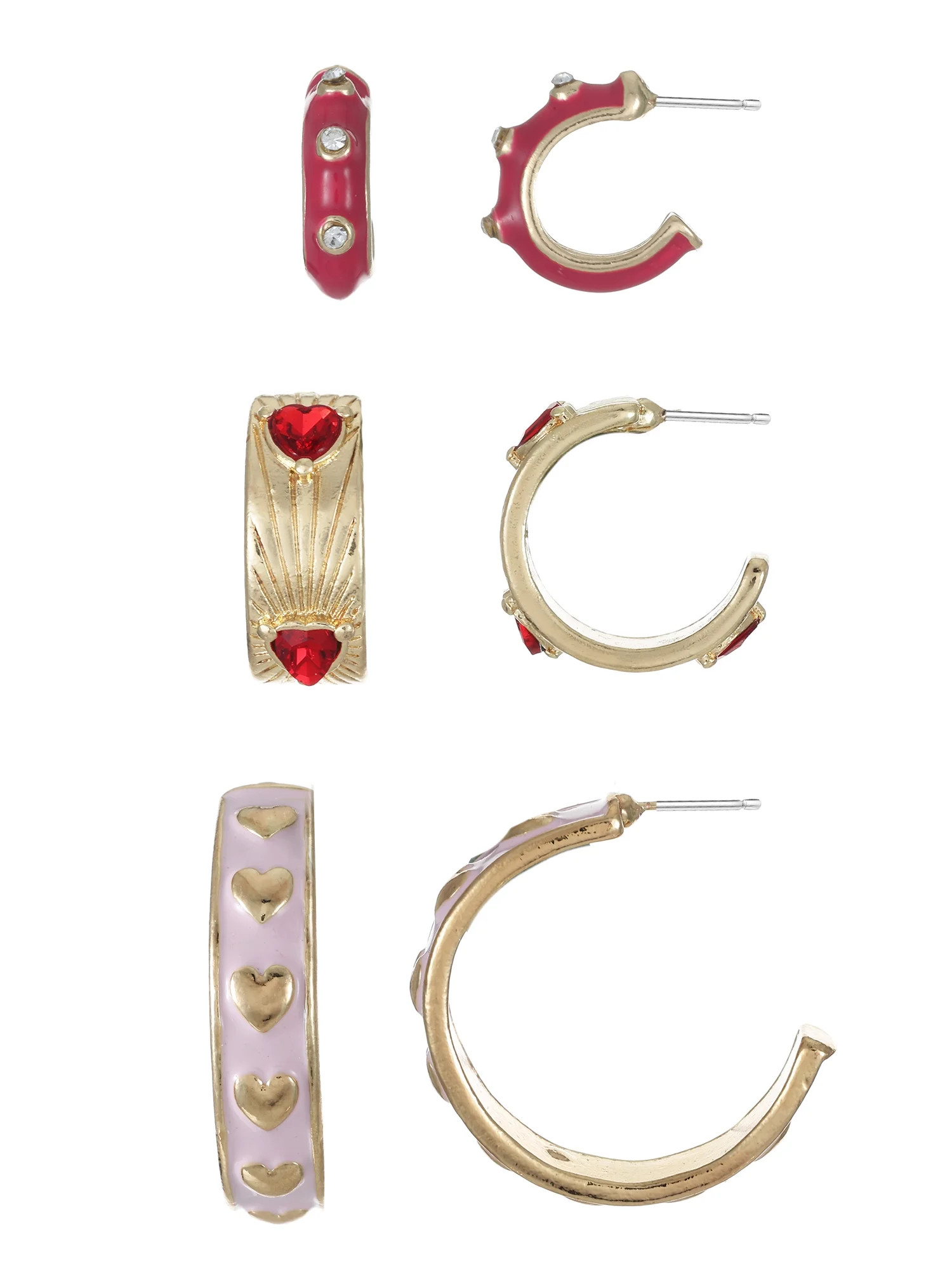 Way to Celebrate Valentine's Day Heart Hoops , 3 pair | Walmart (US)