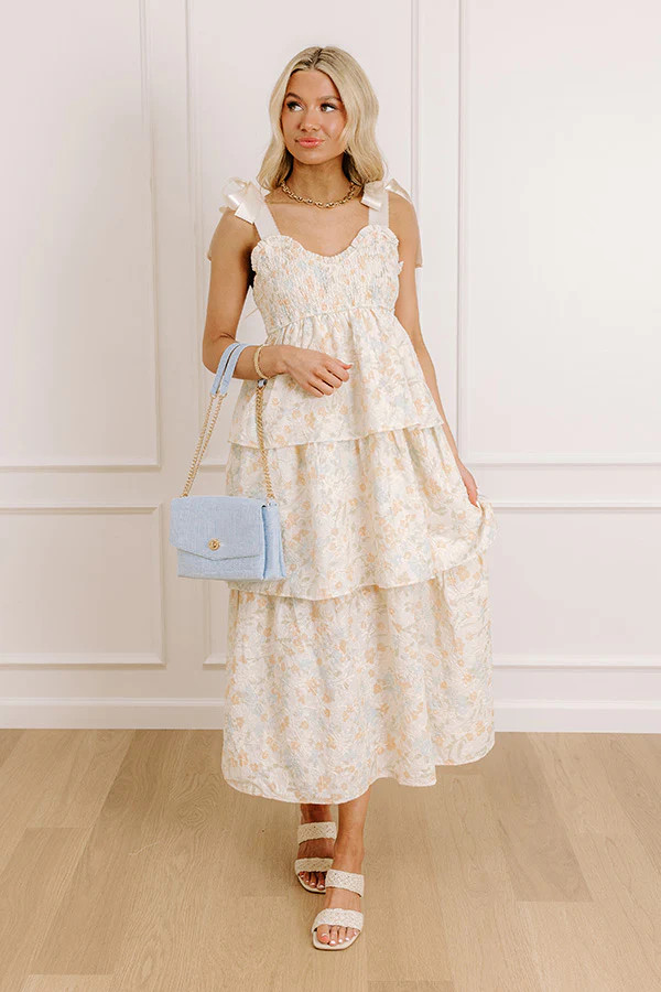 Whimsical Wonders Embroidered Tiered Midi Dress | Impressions Online Boutique