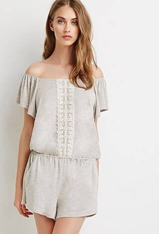 Crocheted Slub Knit Romper | Forever 21 US