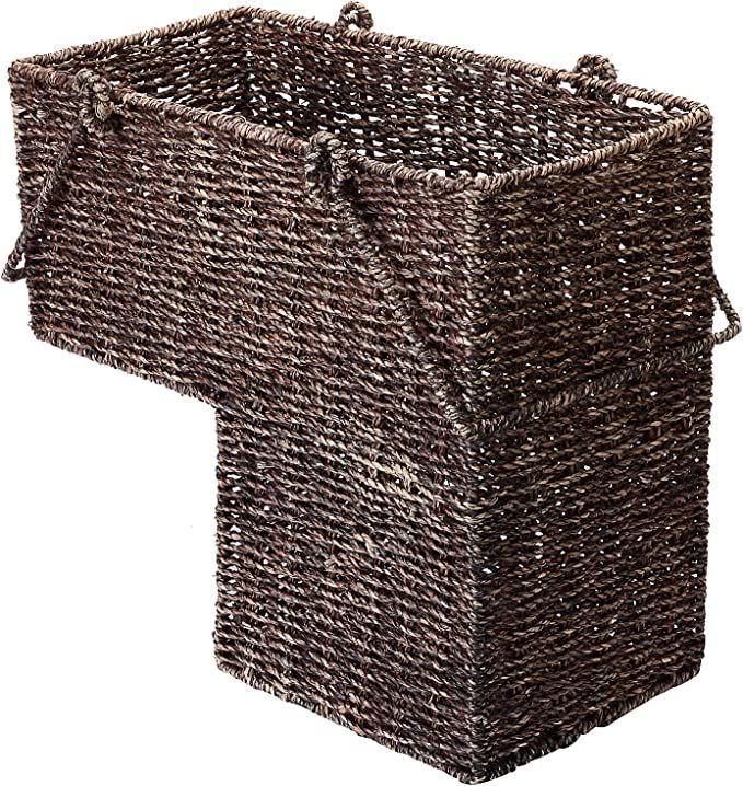 Villacera 14-Inch Wicker Stair Case Basket with Handles | Handmade Woven Seagrass in Brown : Amaz... | Amazon (CA)