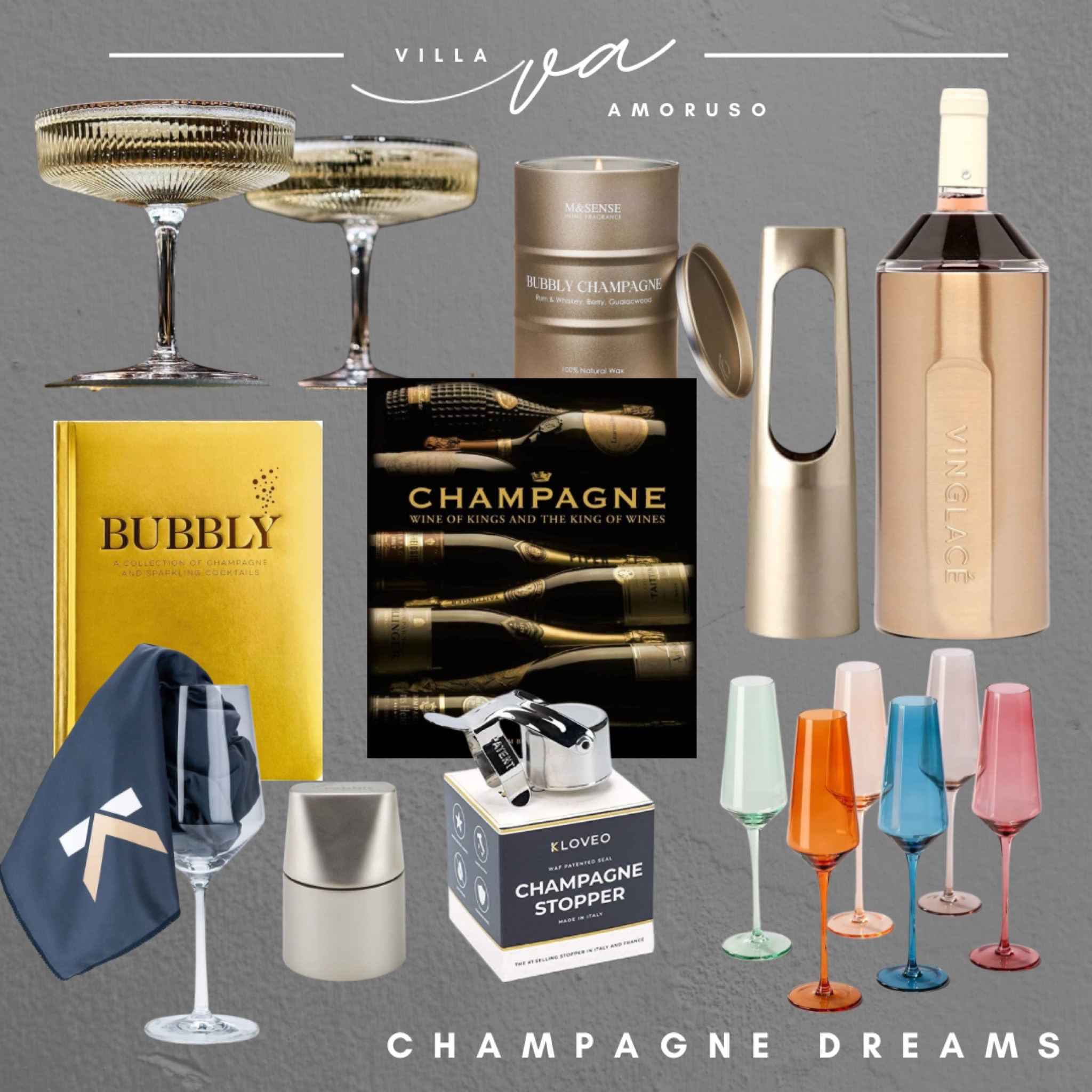 For the champagne lover.  Tools, glasses, books and more. 

#LTKParties #LTKHome #LTKStyleTip