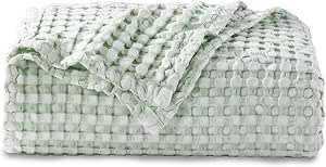 Bedsure Cooling Bamboo Waffle Queen Size Blanket - Soft, Lightweight and Breathable Full Blankets... | Amazon (US)