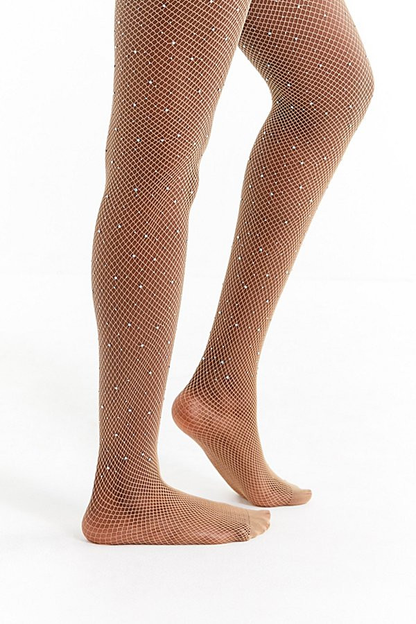 Out From Under Jewel Fishnet Tight - Beige S/M at Urban Outfitters | Urban Outfitters (US and RoW)