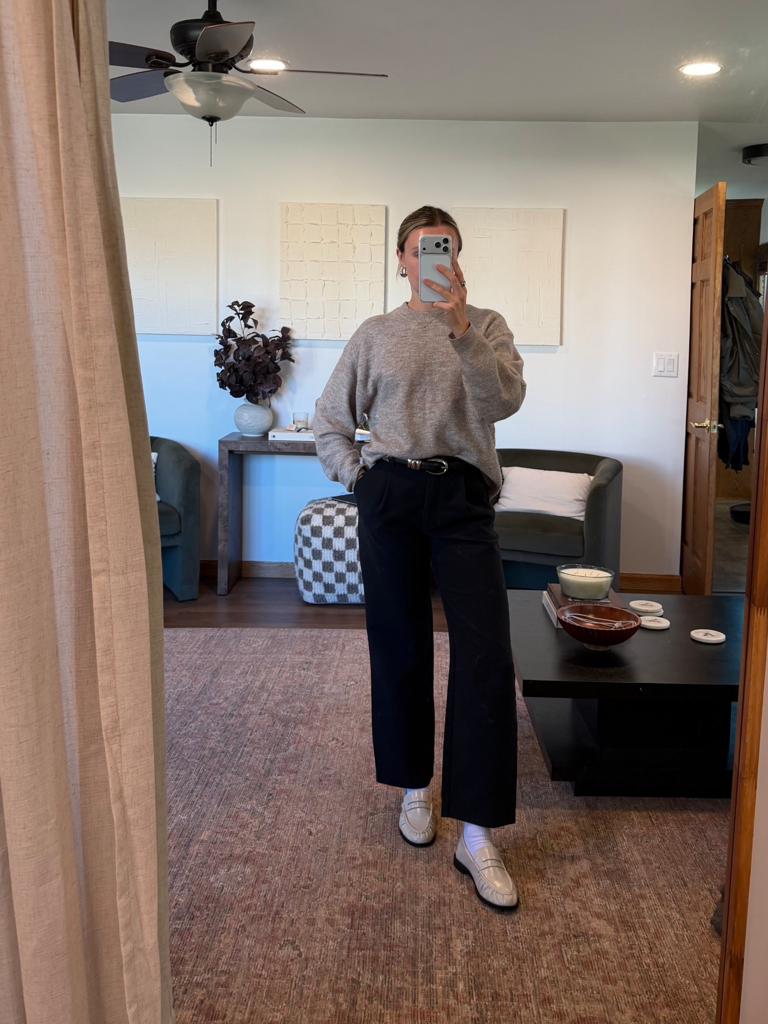Business casual outfit! Wearing size small in the H&M knit sweater - I love these and have quite a few colors

Tan sweater, black trousers, loafers, amazon find, neutral style, 

#LTKWorkwear #LTKSeasonal #LTKShoeCrush