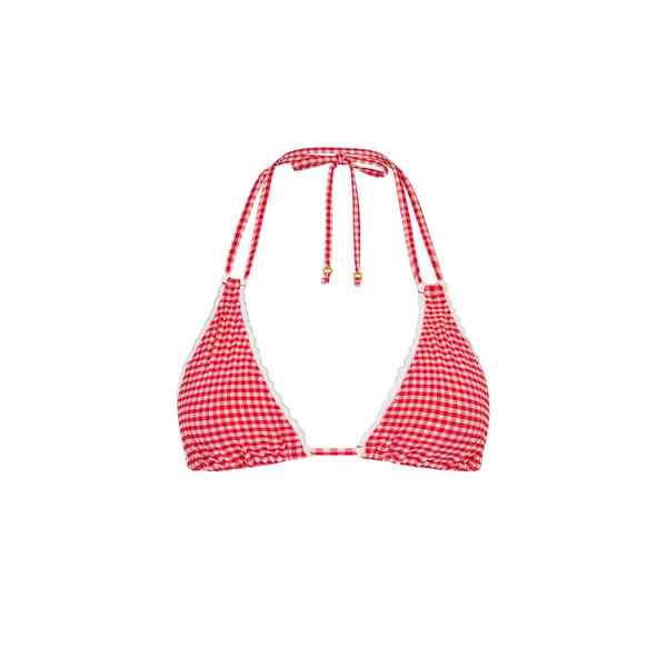 Scallop Crochet Halter Bikini Top - Strawberry Siesta | Kulani Kinis US