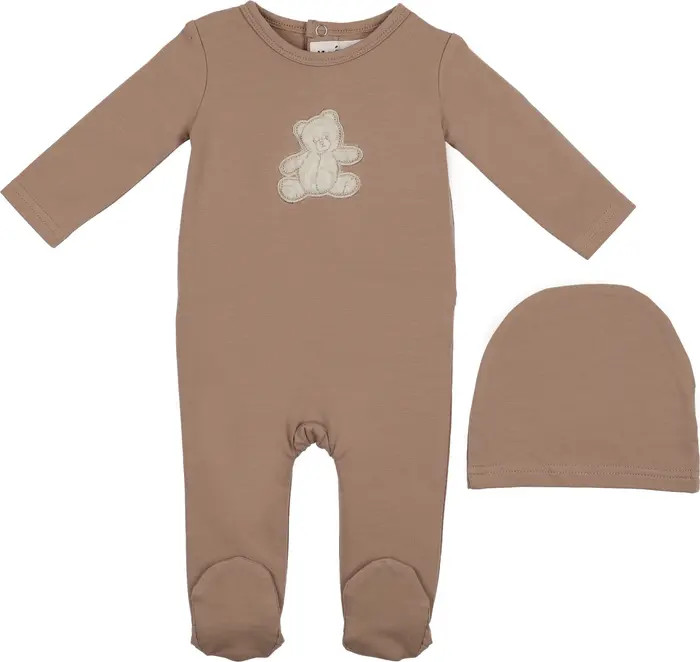 Bear Appliqué Footie & Beanie Set | Nordstrom