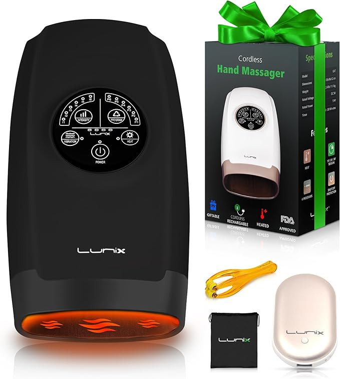 Lunix LX3 Cordless Electric Hand Massager with Compression, 6 Levels Pressure Point Therapy Massa... | Amazon (US)