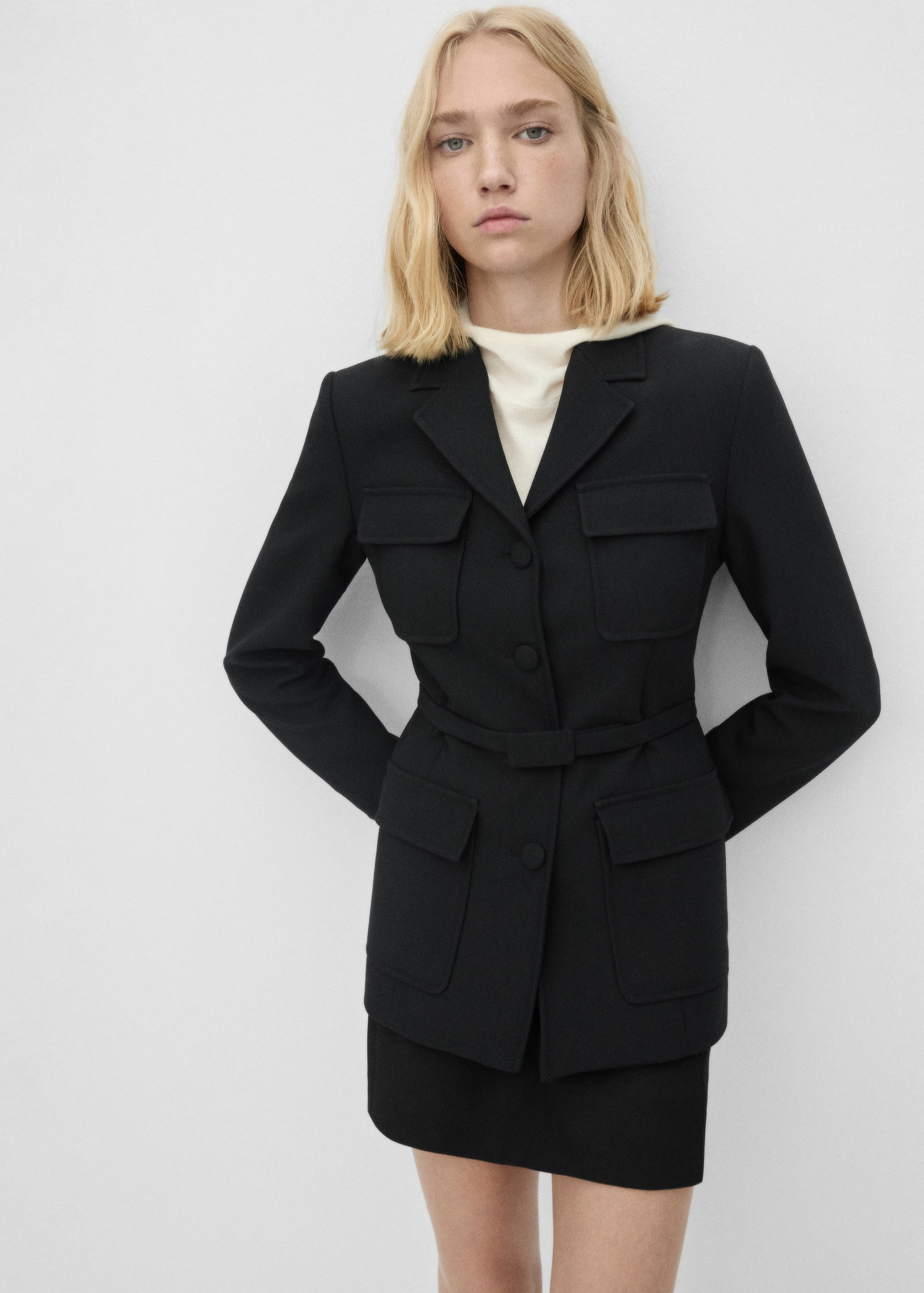 Jacket with belt and pockets - Women | MANGO USA | Mango (US/MX/AU)