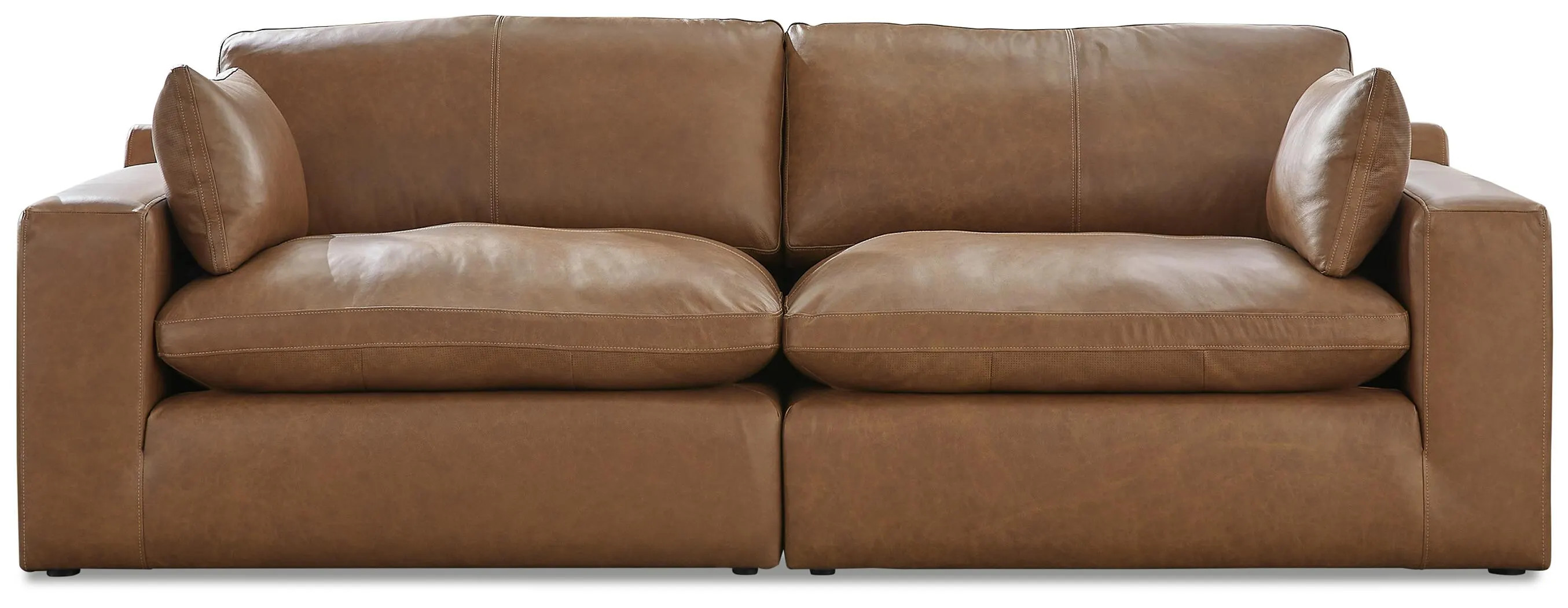 Emilia 2-Piece Leather Modular Loveseat | Ashley