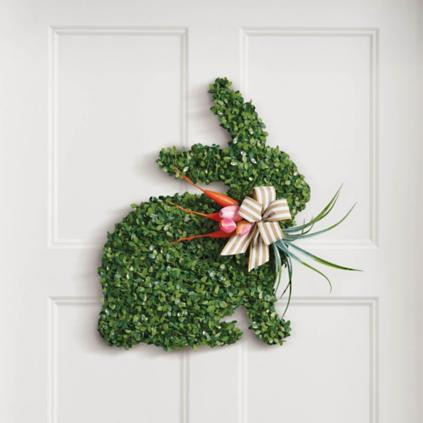 Boxwood Rabbit Door Swag | Grandin Road
