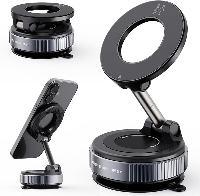 2026 Upgraded Vacuum Magnetic Car Phone Holder 360\u00b0 Reinforced 96LBS Ultra Suction Cup Phone... | Amazon (US)