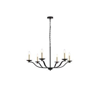 Home Living 40-Watt 6-Light Black Pendant-Light with No Shade, No Bulbs Included LVF1282D36BK - T... | The Home Depot