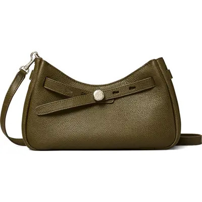 Tory Burch Romy Zip Top Leather Crossbody Bag in Wild Mushroom at Nordstrom | Nordstrom
