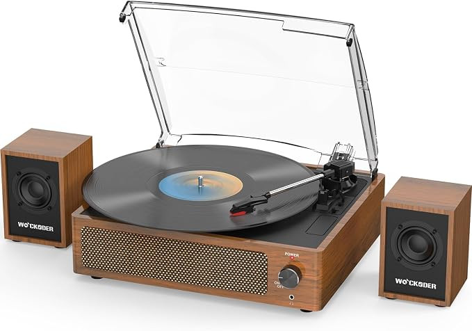 Record Player with External Bookshelf Speakers Belt-Drive Vintage Turntable for Vinyl Records Pas... | Amazon (US)