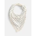No Boundaries Women's Triangle Scarf with Lace Trim, Cream Dot | Walmart (US)