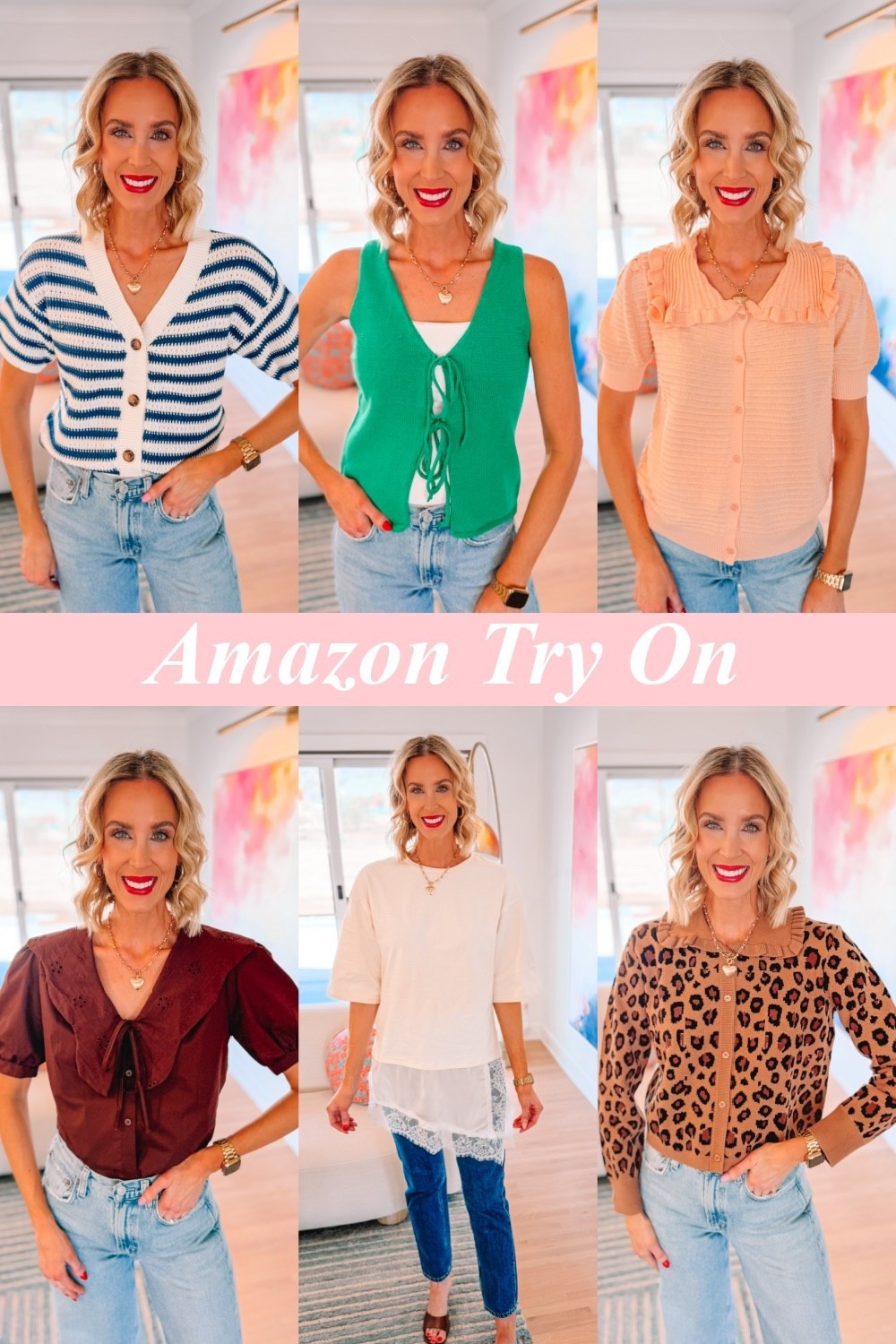 Amazon try on! 

Short sleeve cardigan / Spring sweater / Peter Pan collar top / Classic style / Amazon tops 

#LTKgrwm #LTKootd