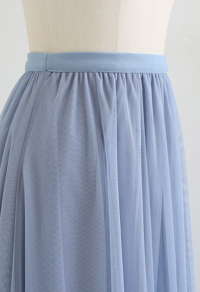 My Secret Garden Tulle Maxi Skirt in Blue | Chicwish