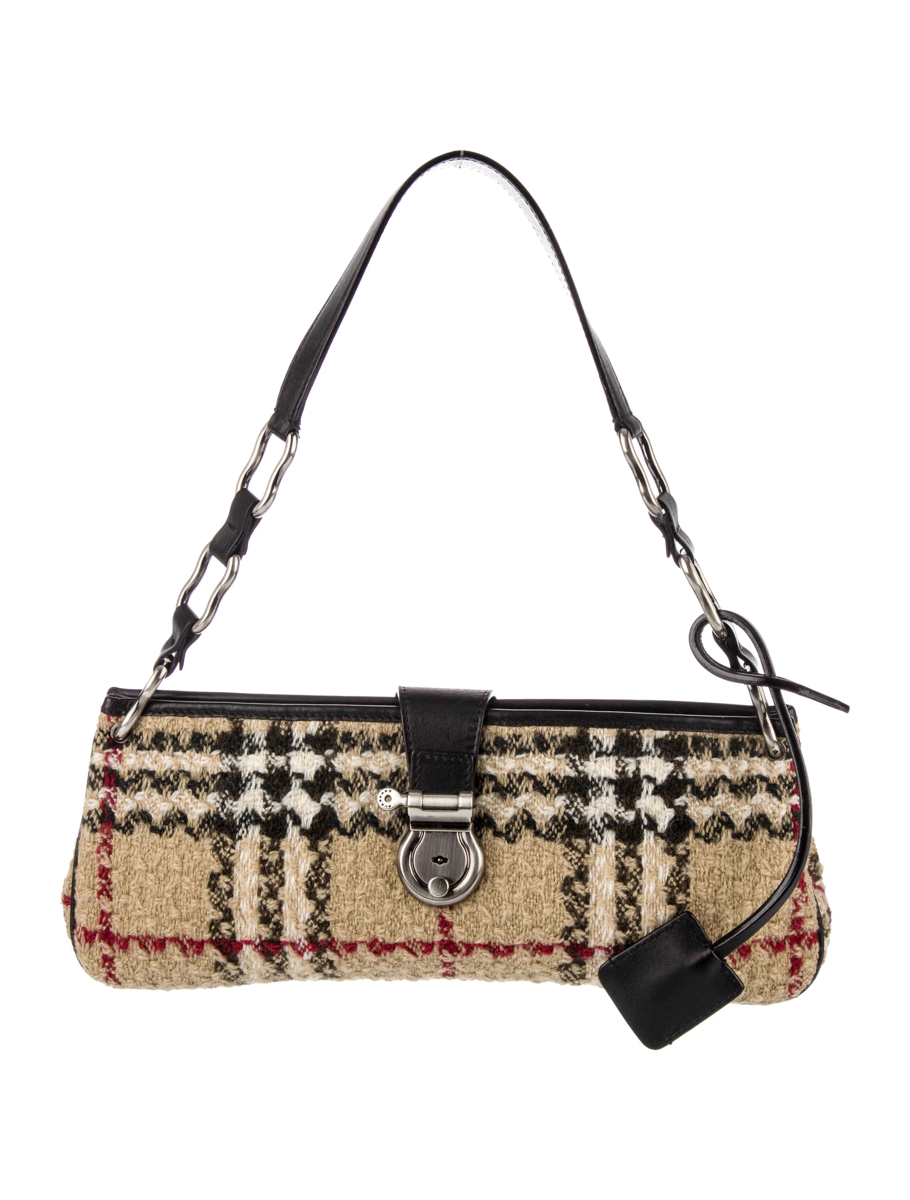 Tweed Check Shoulder Bag | The RealReal