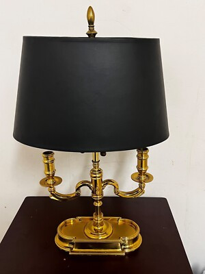 Vintage Brass Bouillotte Table Lamp with Black Shade  | eBay | eBay US