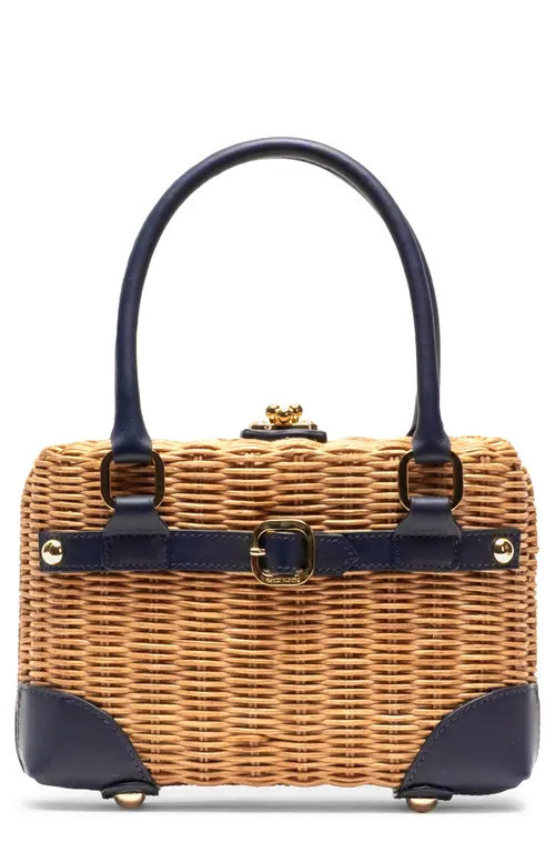 Frances Valentine Lady Basket Wicker Handheld Bag in Navy at Nordstrom | Nordstrom