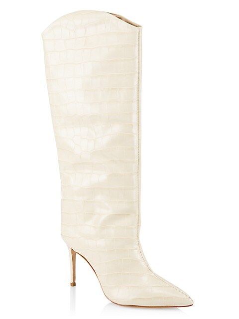 Schutz Maryana Croc-Embossed Leather Tall Boots | Saks Fifth Avenue