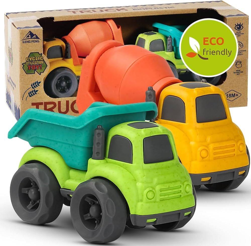 Aigitoy Toddler Car Toys for 1-3 Year Old, BPA Free, Phthalates Free, PVC, Dump Truck, Mixer Ceme... | Amazon (US)