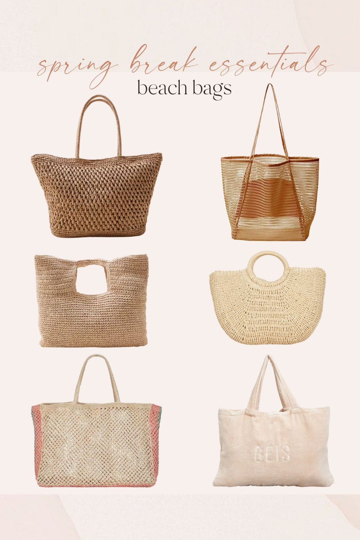 Packable beach shop tote