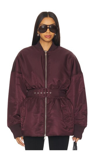 Ronny Kobo Norell Jacket in Wine. - size XS | Revolve Clothing (Global)