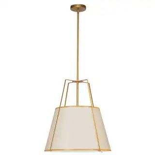 Dainolite Trapezoid Contemporary Gold Luxury Pendant Light Modern Pendant Light w/ Cream Tapered ... | Bed Bath & Beyond