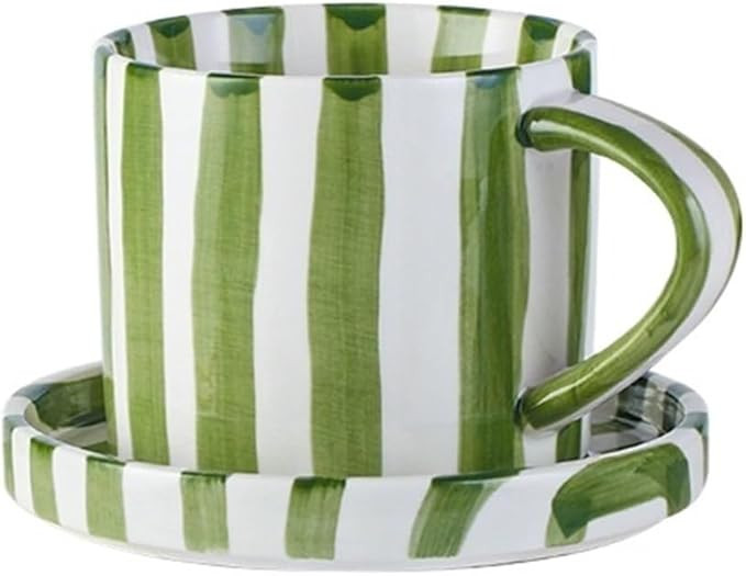 Coffee Cup Ceramic Mugs Creative Stripes Hand-painted Coffee Cups Cocktail Mug(Style6) | Amazon (US)