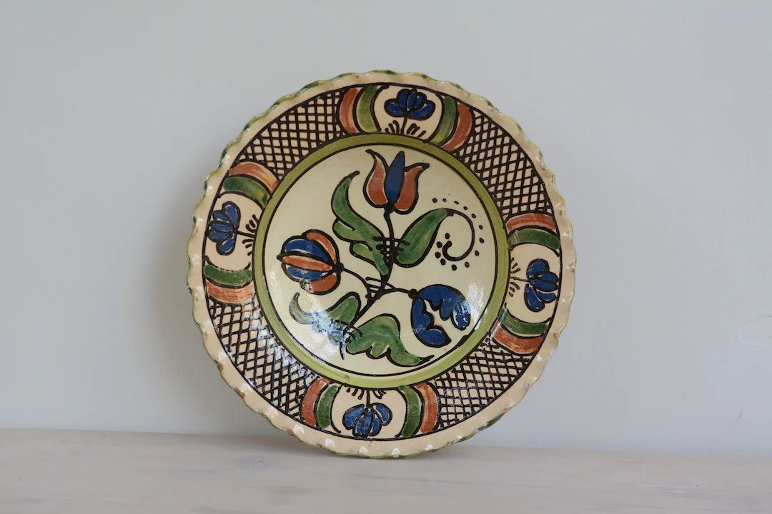Vintage Pottery Wall Plate Multicolor Korond Wall Plate Antique Hungarian Deep Folk Plate - Etsy | Etsy (US)