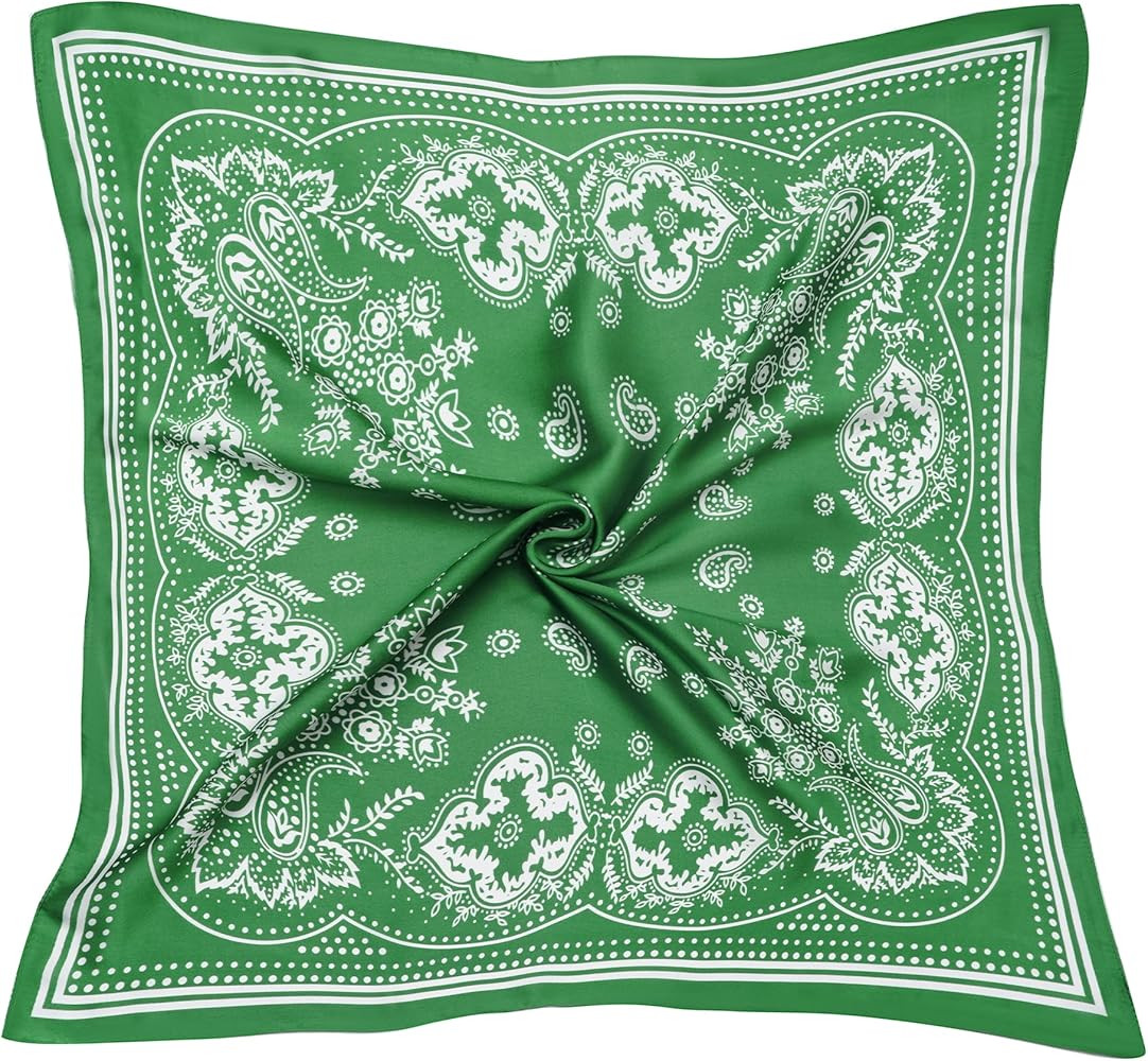 VANLINKER 27.5 Inches Silk Head Scarf for Women Men Vintage Bandanas Satin Hair Scarf Silk Wrap N... | Amazon (US)