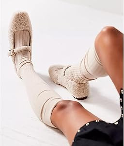 Rhinestone Mary Jane Flats for Women Sparkly Ballet Flats with Buckle Strap Square Toe Embellishe... | Amazon (US)