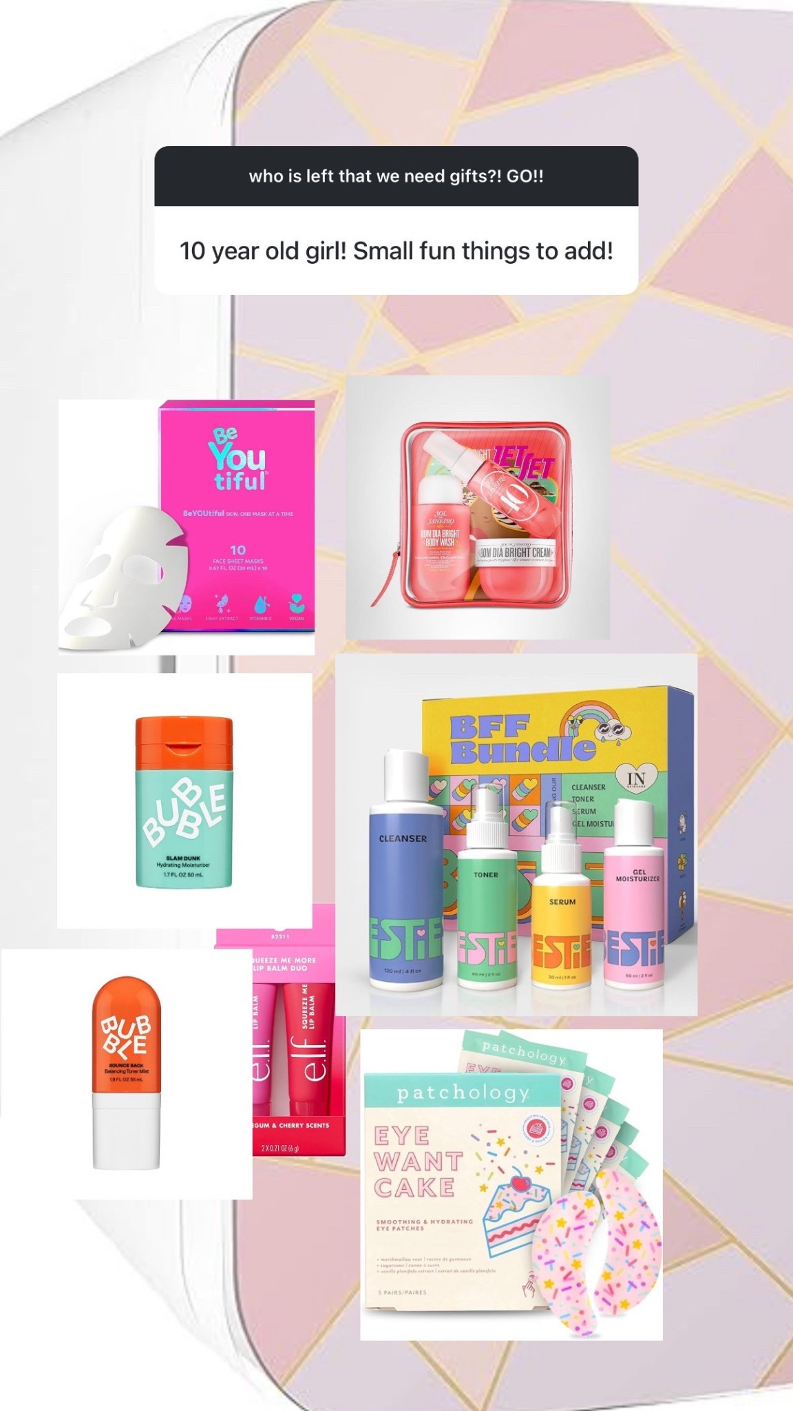 10 year old girl gifts!!!! fill a skincare fridge with brands they want 